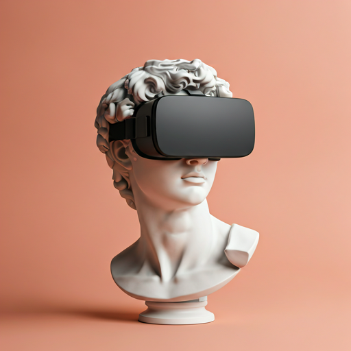 Classical bust with VR goggles
